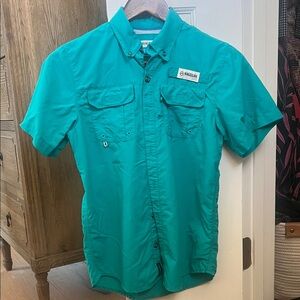 Magellan Outdoors Boys Short Sleeve Fishing Shirt – Teal – Size Small